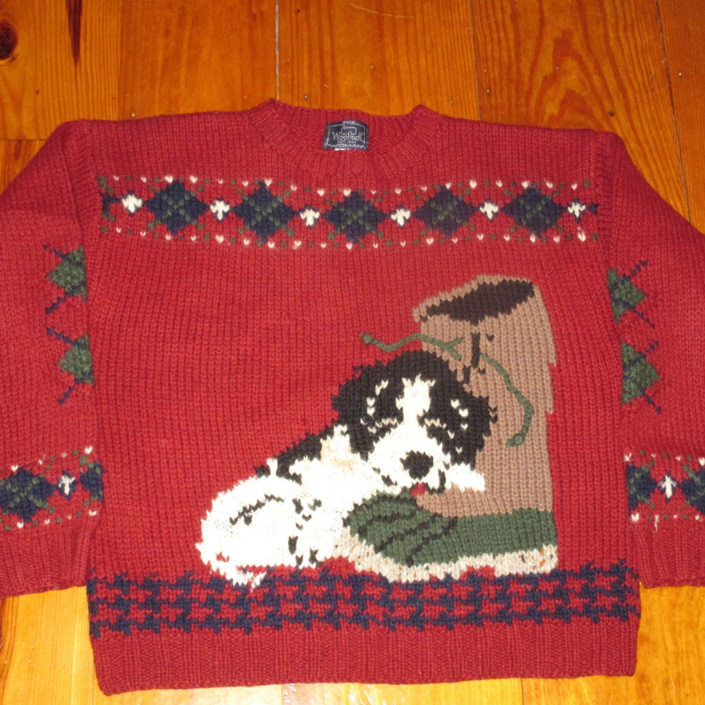 Vintage 1980s Woolrich Dog St. Bernard Sweater